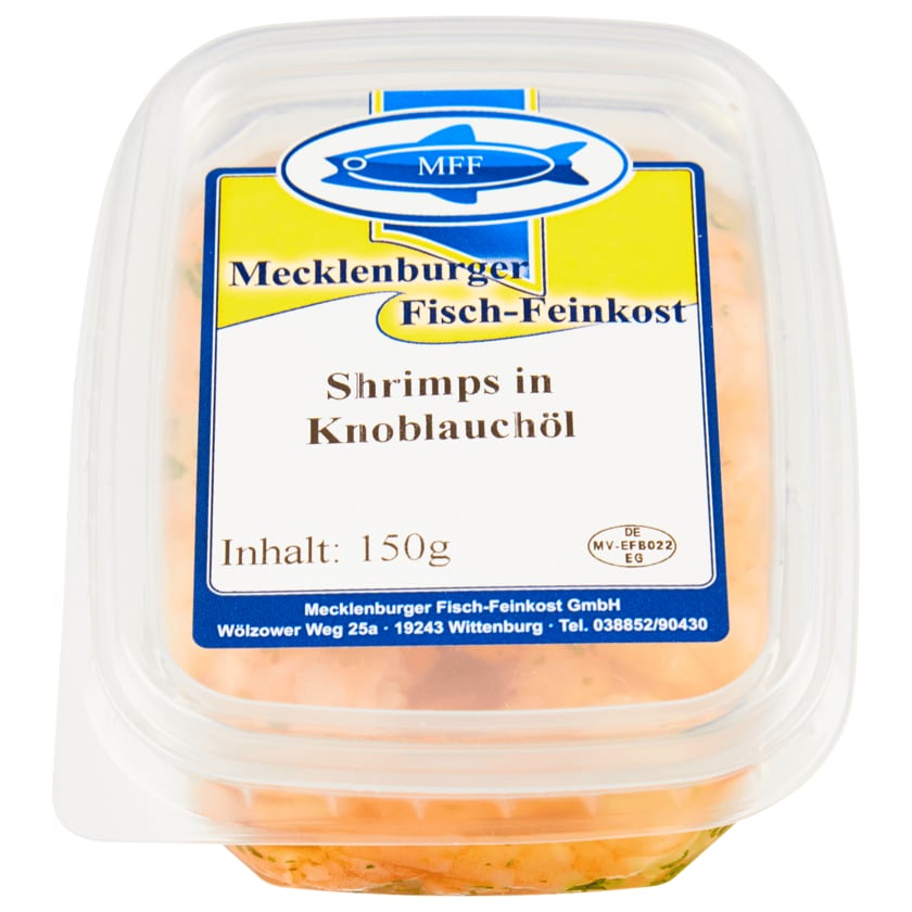 Mecklenburger Fisch-Feinkost Shrimps in Knoblauchöl 150g